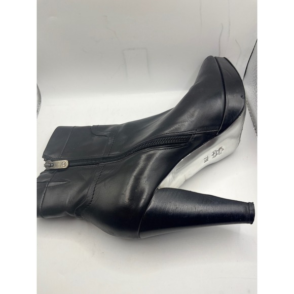 Donald Pliner Black Leather Platform Stiletto Ankle Boots Women's Size 7M - Picture 4 of 8